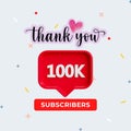 Grey Minimalist Thank You 100k Subscribers